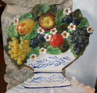 Ceramic soup bowl with fruits